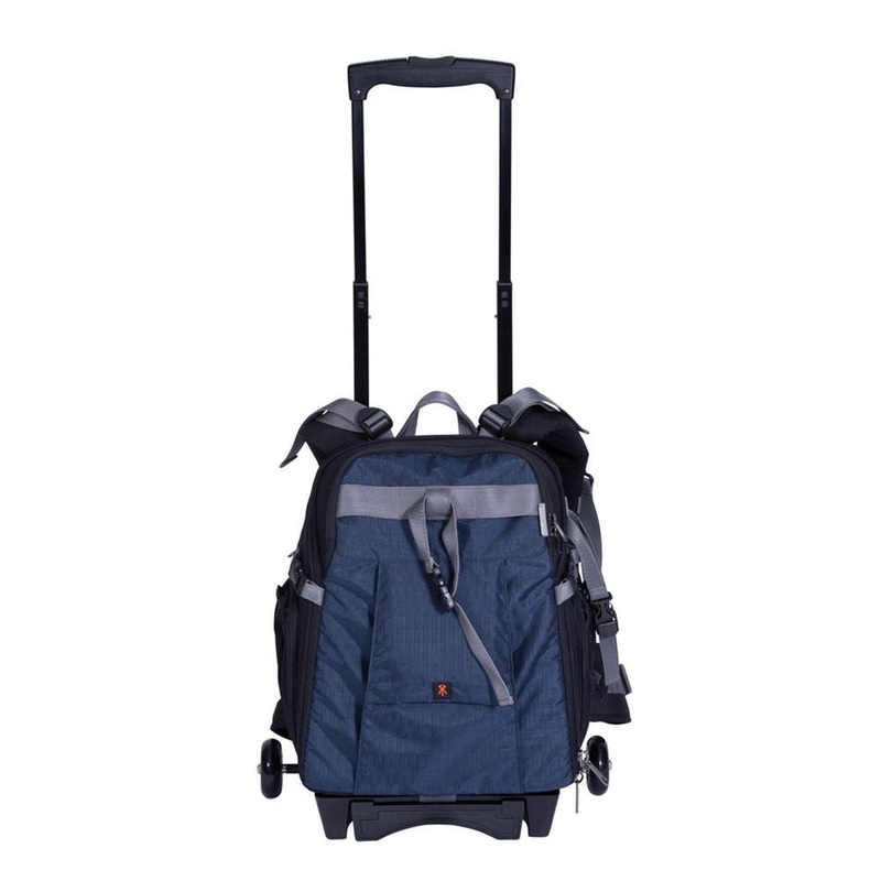 Dorr Dark Blue Travel Small Trolley Backpack with Wheels
