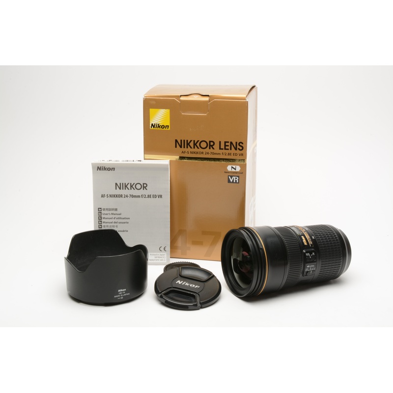 Nikon AF-S Nikkor 24-70mm f2.8E ED VR N zoom, USA Version, Hood, *Read