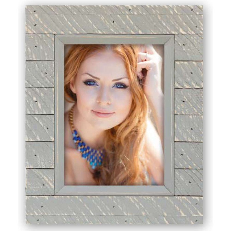 Rustic Wood Sage Green Photo Frame for 8×6 Inch Print