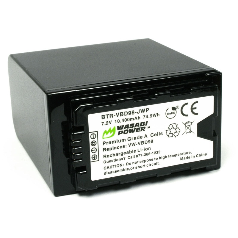 Panasonic VW-VBD98, VW-VBD78, AG-VBR89G Battery by Wasabi Power