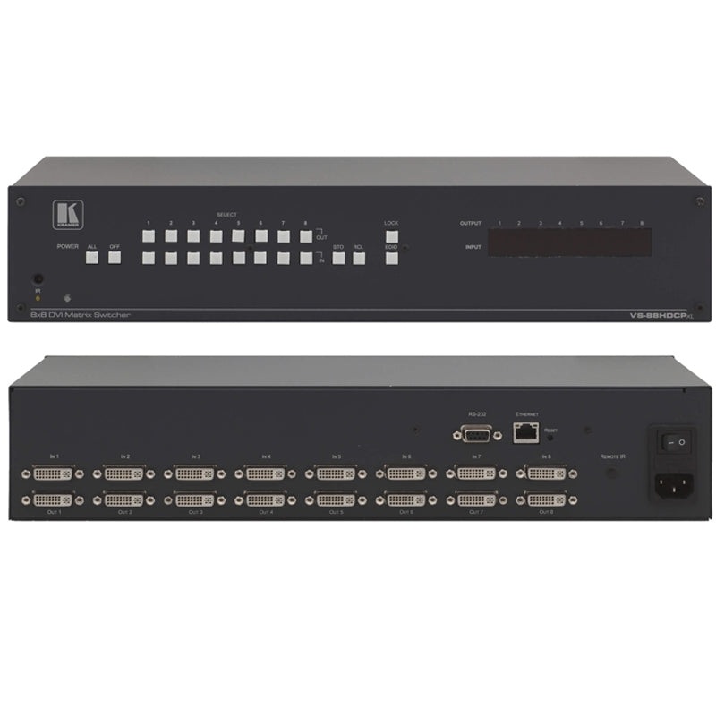 Kramer Electronics 8×8 DVI (HDCP) Matrix Switcher – VS-88HDCPxl