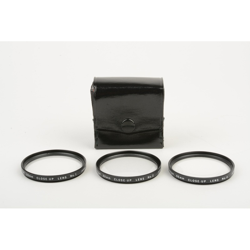 Vivitar 55mm Close-up filter set +1, +2, +4 in pouch, very clean