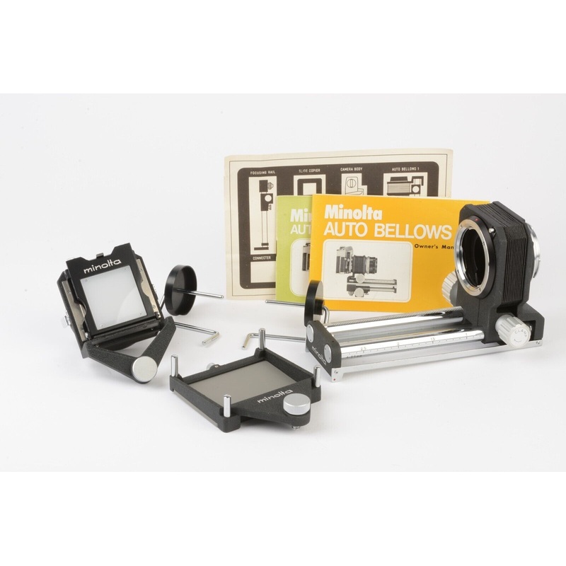 Mint Minolta Auto Bellows I, Rail, Slide Copier, Macro Stand, Film Spools, Inst.