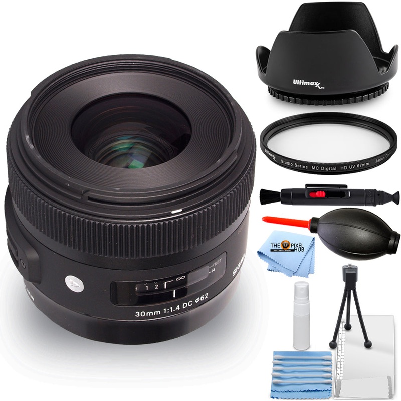Sigma 30mm f/1.4 DC HSM Art Lens for Nikon F – Essential UV Filter Bundle