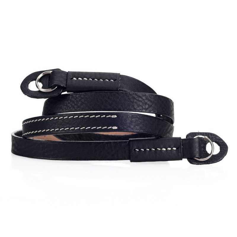 Arte di Mano Comodo Neck Strap, 95cm – Minerva Black with White Stitching