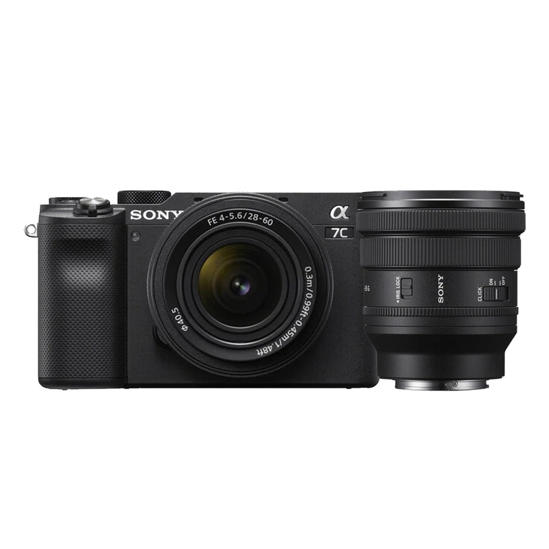 Paket Sony Alpha a7C Mirrorless Digital Camera with 28-60mm Lens (Black) With Sony FE PZ 16-35mm f4 G Lens