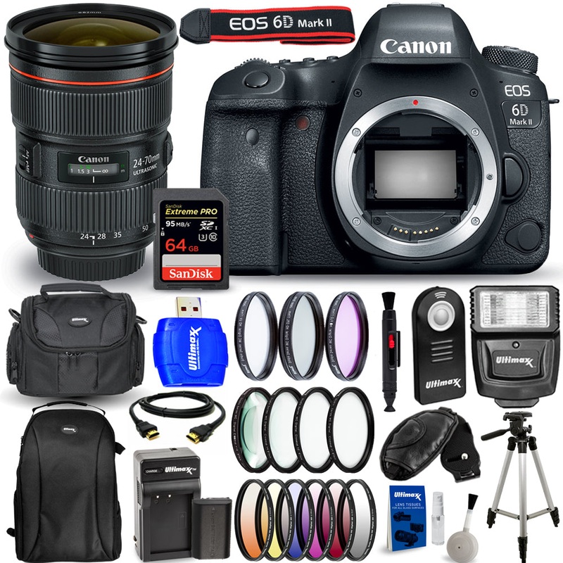 Canon EOS 6D Mark II DSLR with 24-70mm f/2.8L II USM Lens – Top Value Bundle