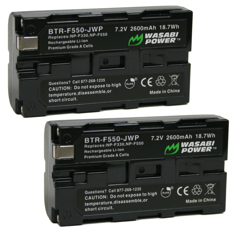 Sony NP-F330, NP-F530, NP-F550, NP-F570, CN-160, CN-216 (L Series) Battery (2-Pack) by Wasabi Power
