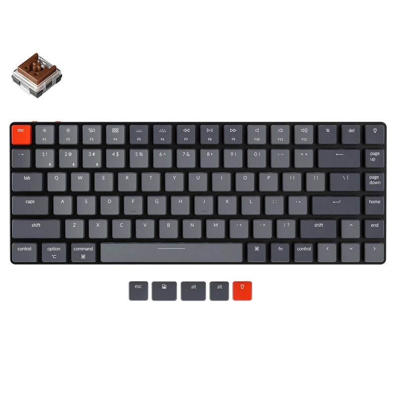 Keychron K3-D3 Ultra-slim Wireless Mechanical Keyboard White Backlight Low Profile Keychron Optical (Hot-swappable) Brown