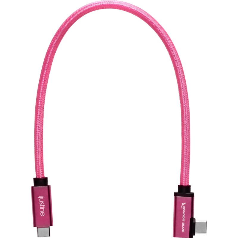 Kondor Blue iJustine Male USB-C 3.2 Gen 2 Right Angle Cable (1, Pink)