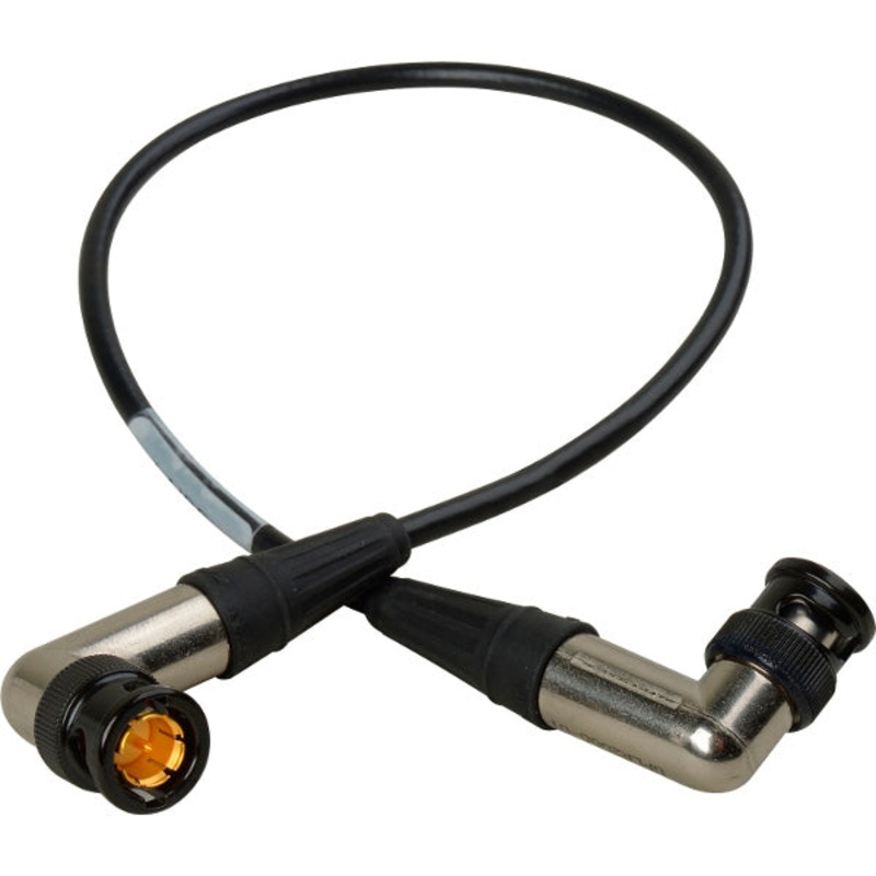 Laird 3G SDI BNC Right Angle to BNC Right Angle Video Cable – Black – 1 Foot