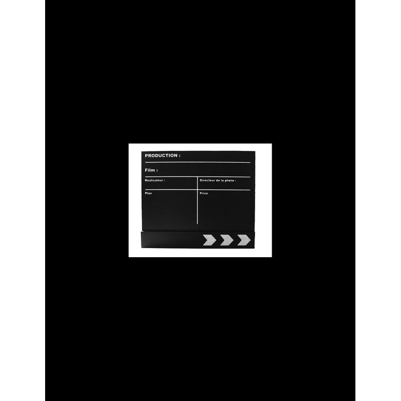 CLAP NOIR FIN DE FILM 130 x 165 x 6 mm offert gnralement  toute l’quipe du film. Rfrence A-CLAPNOFDF
