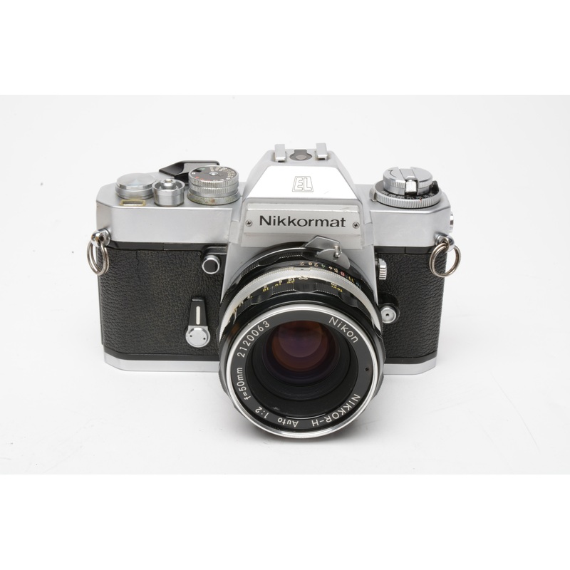 Nikon Nikkormat EL 35mm SLR Chrome Body w/50mm f2 Lens, New seals, Good!