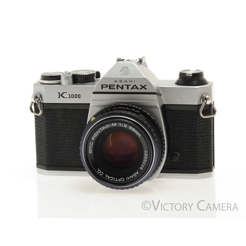 Pentax K1000 35mm Film Camera w/ 50mm f2 Lens -New Seals- [EXC+]