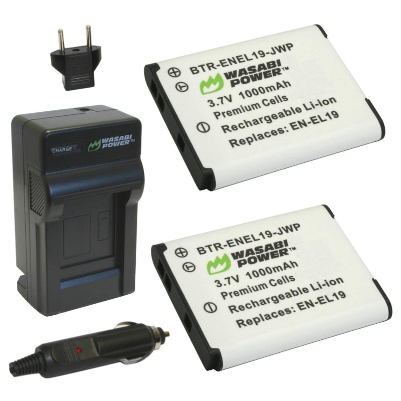 Nikon EN-EL19 Battery (2-Pack) and Charger by Wasabi Power