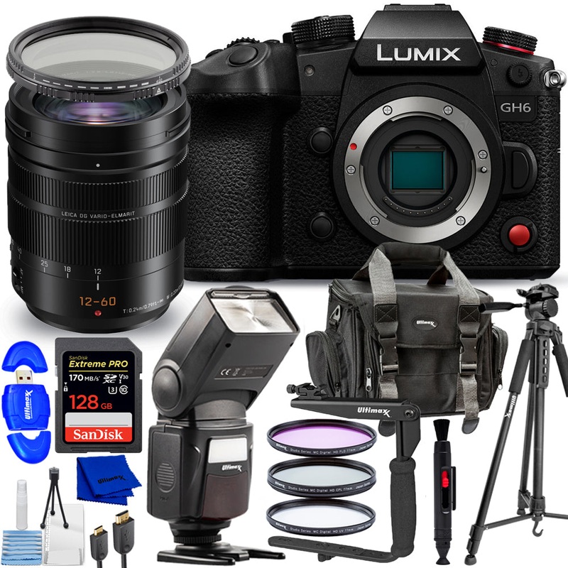 Panasonic Lumix GH6 with 12-60mm f/2.8-4 Lens DC-GH6LK – 12PC Accessory Bundle