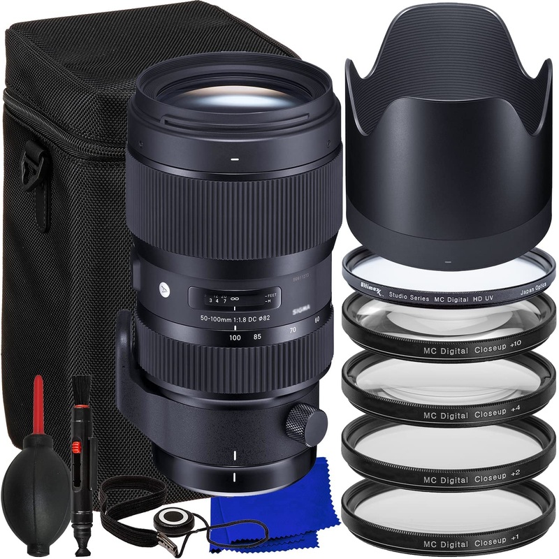 Sigma 50-100mm f/1.8 DC HSM Art Lens for Nikon F – 12PC Accessory Bundle