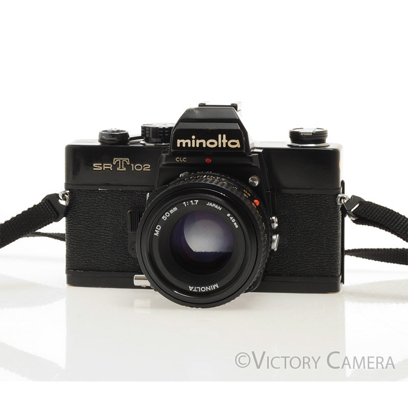 Minolta SRT 102 SRT 102 Black 35mm Camera w/ 50mm F1.7 Lens [EXC]