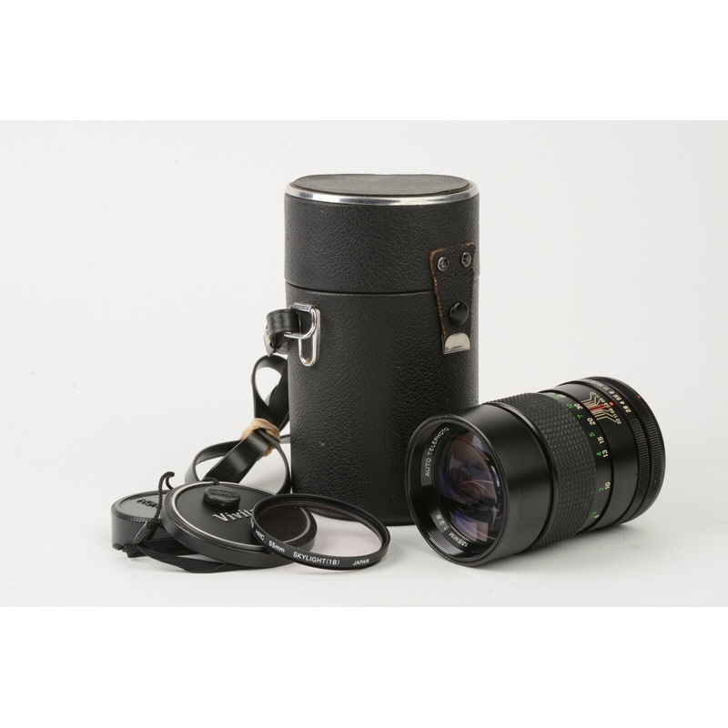 Vivitar 135mm F2.8 Portrait Lens Canon FD Mount, Caps + Case + Sky Filter, Nice