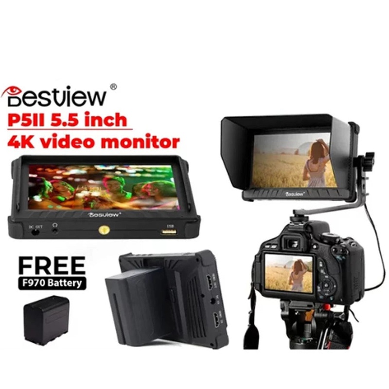 Desview P5II Mark II 5.5″ HDR Touch Screen Monitor + 2 Unit F550 Battery