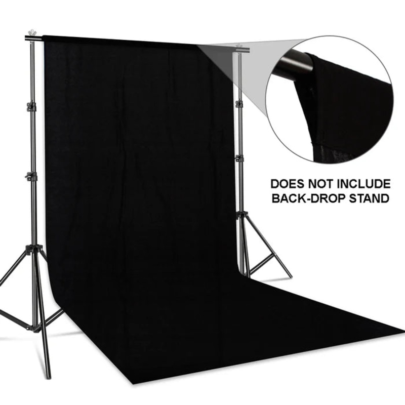 E-PHOTO 3X6M COTTON MUSLIN BACK-DROP BLACK