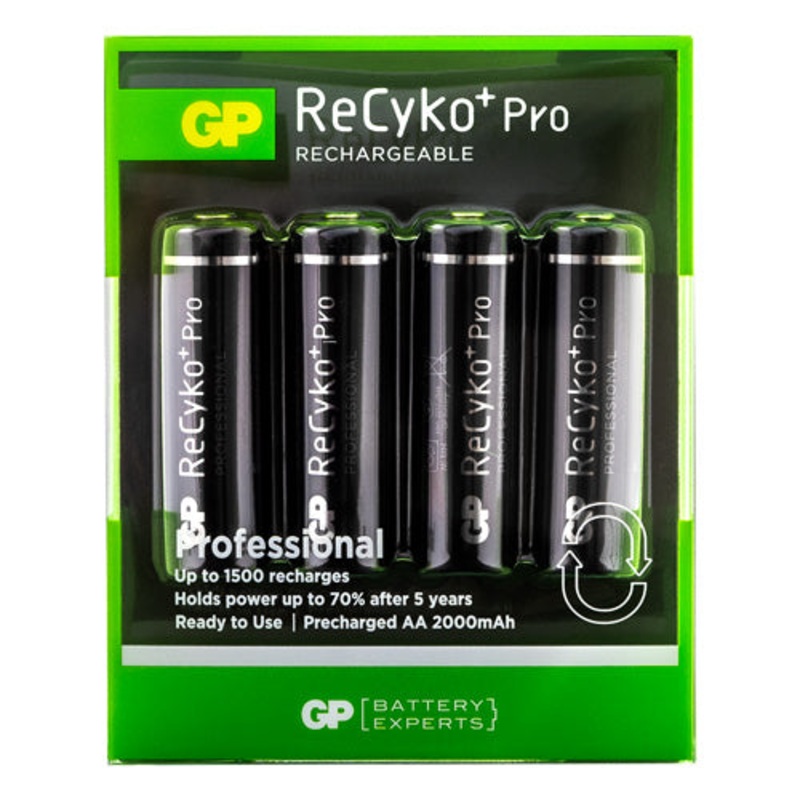 GP ReCyko+ PRO AA Rechargeable Batteries 4 Pack (2000mah)