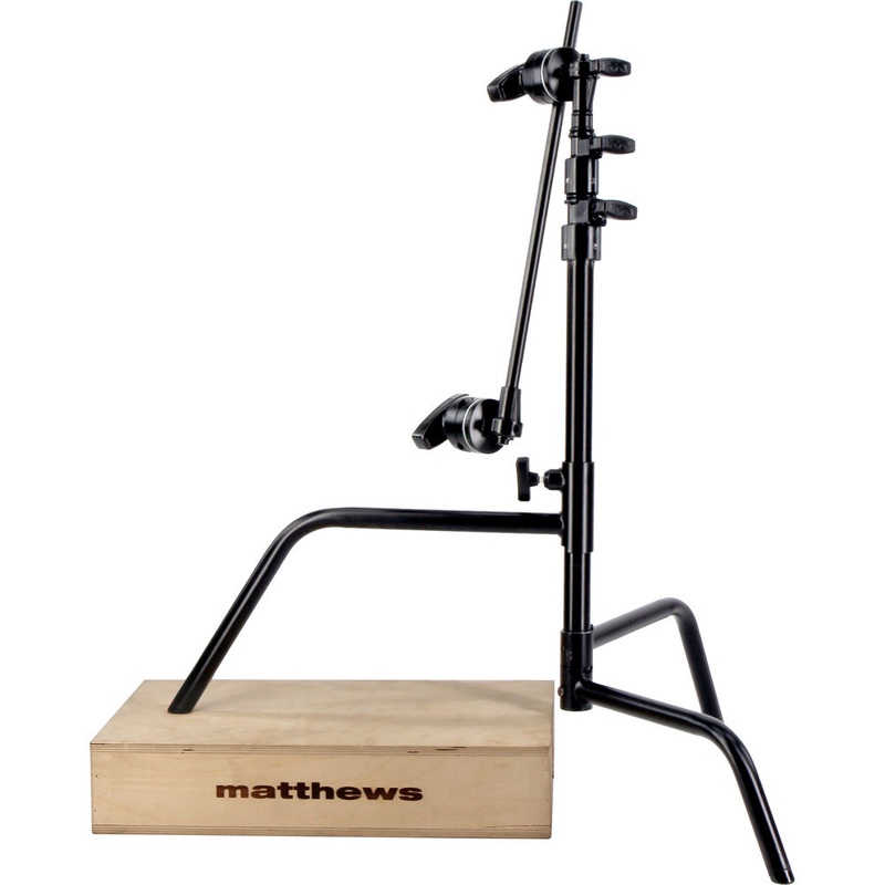 Matthews MD B756020 Hollywood 20″ C-Stand with Sliding Leg Grip Head & Arm Black (5.25′) – MD-B756020