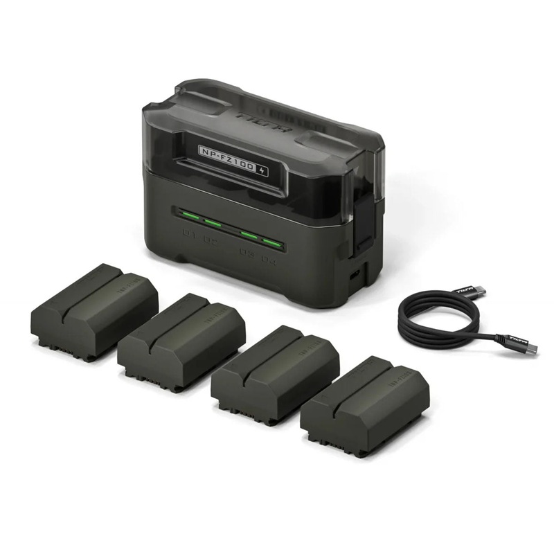 Tilta NP-FZ100 Charging Station Battery Kit (4 Batteries) – Green TBC-FZ100-B-GN