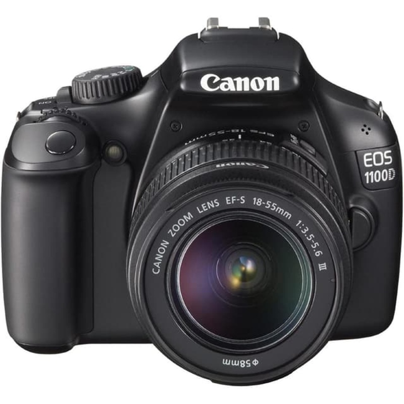 EOS 1100D SLR – Black + Canon Zoom Lens EF-S 18-55mm f/3.5-5.6 III f/3.5-5.6 III