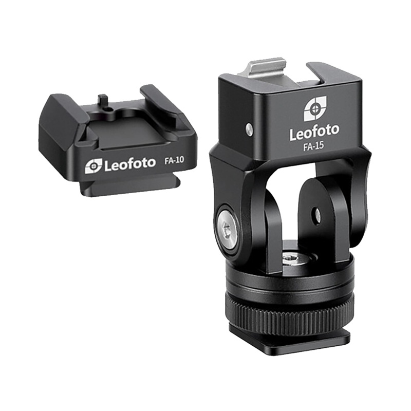 Leofoto FA-15+FA-10 Cold Shoe and Hot Shoe Adapter