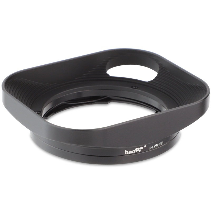 Haoge Square Metal Lens Hood for Voigtlander 35mm F2.0 35mm F1.5 28mm F2.0 Type I & II ULTRON Aspherical Vintage Line VM Mount Lens LH-VM13P Black Bayonet design replace LH-12 LH-4N