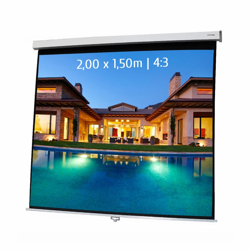 KIMEX Ecran de projection manuel 2,00×1,50m 4:3