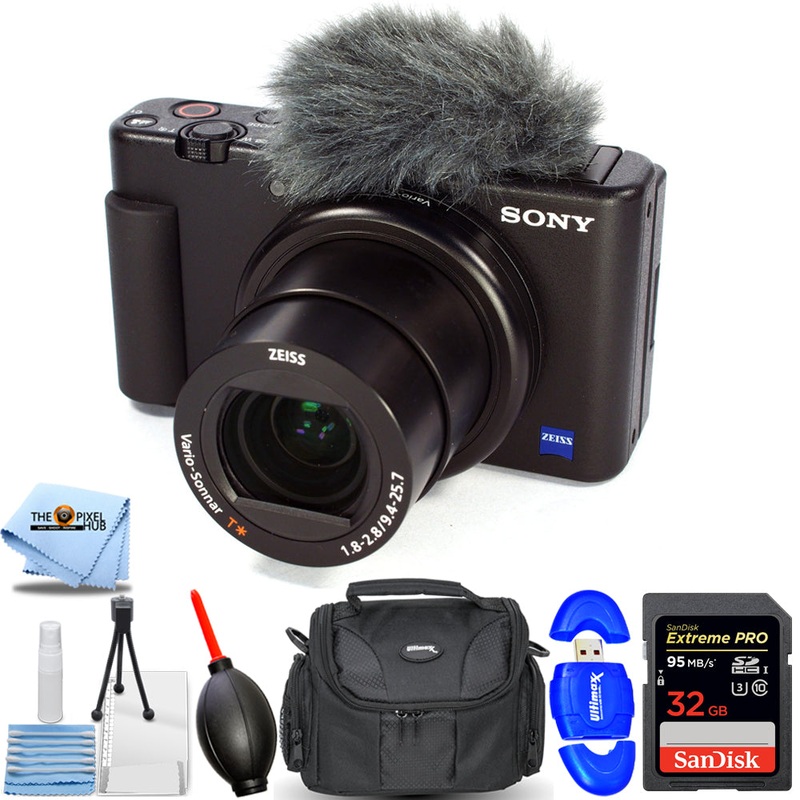 Sony ZV-1 20.1MP/4K Compact Vlog Digital Camera (Black) – Essential 32GB Bundle