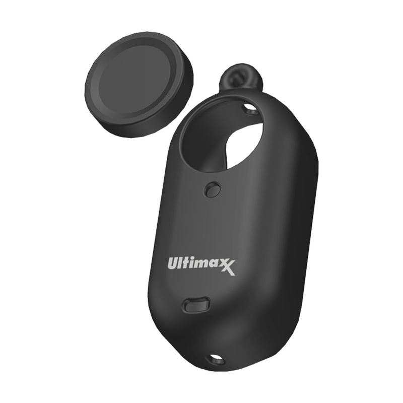 Ultimaxx Protective Silicone Cover with Lens Cap & Strap for GO3 – Black