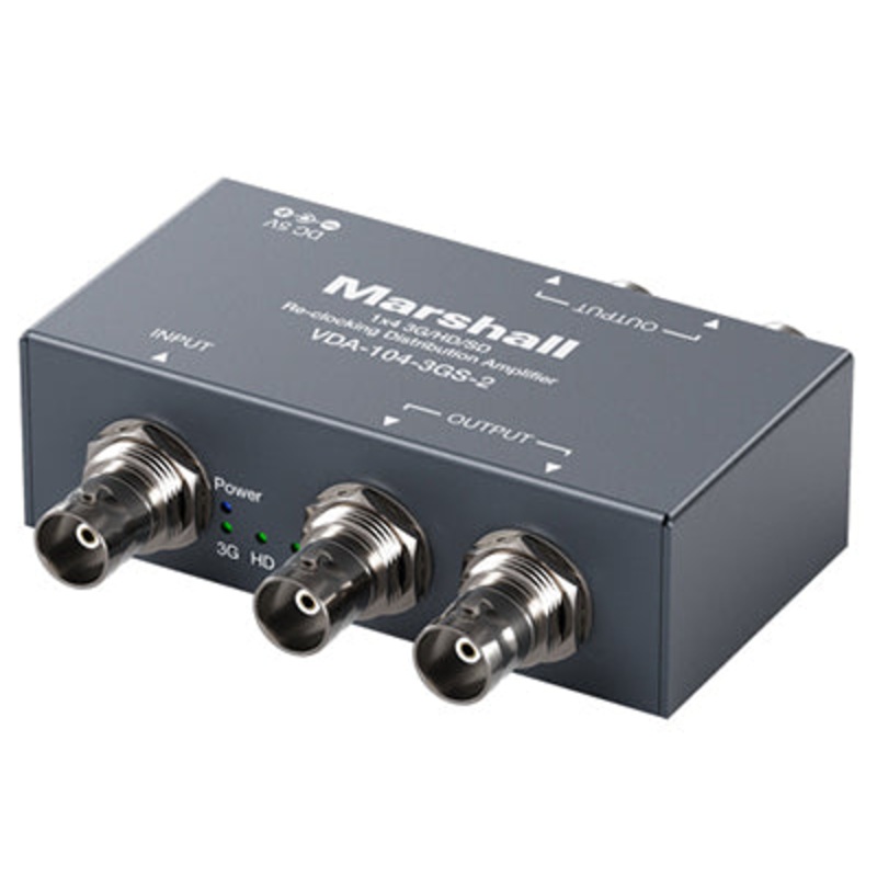 Marshall Electronics VDA-104-3GS-2 1 x 4 3G/HD/SD-SDI Reclocking Distribution Amplifier