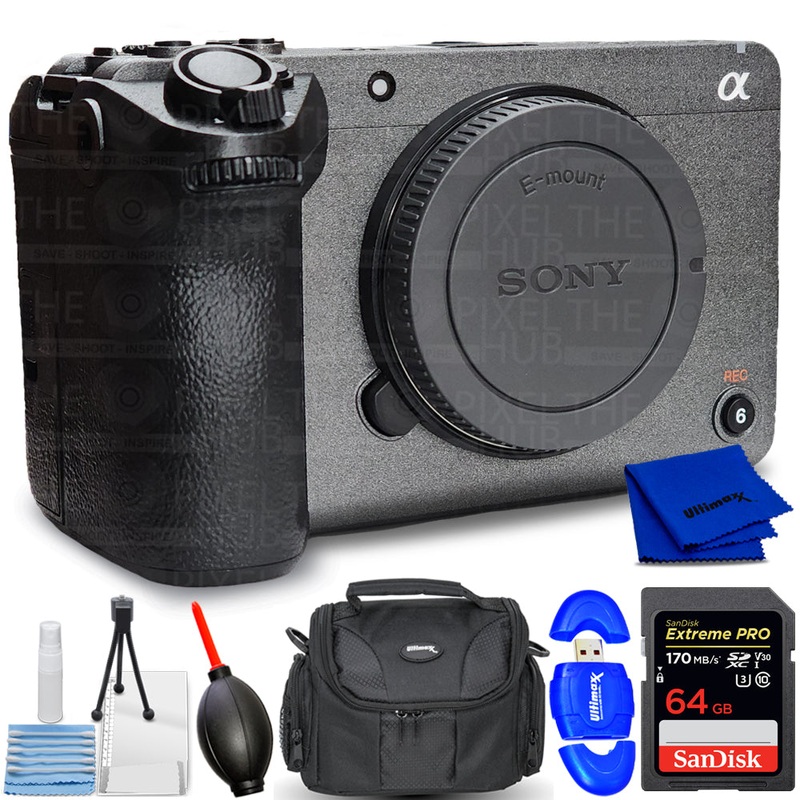 Sony FX30 Digital Cinema Camera ILME-FX30B – 7PC Accessory Bundle