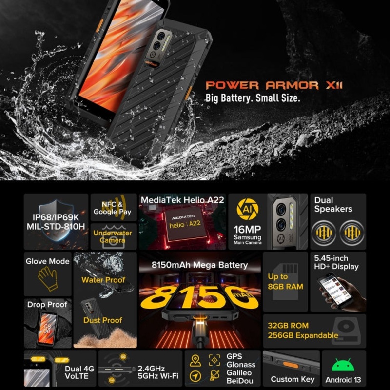 Ulefone Power Armor X11 Rugged Phone Dual SIM 4GB+32GB Black