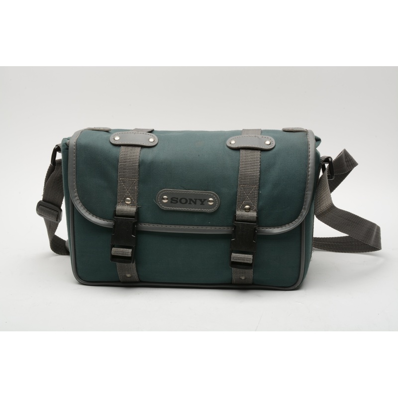 Sony Green Camcorder Messenger Style Shoulder Bag Carry Case, Clean ~12x8x5″