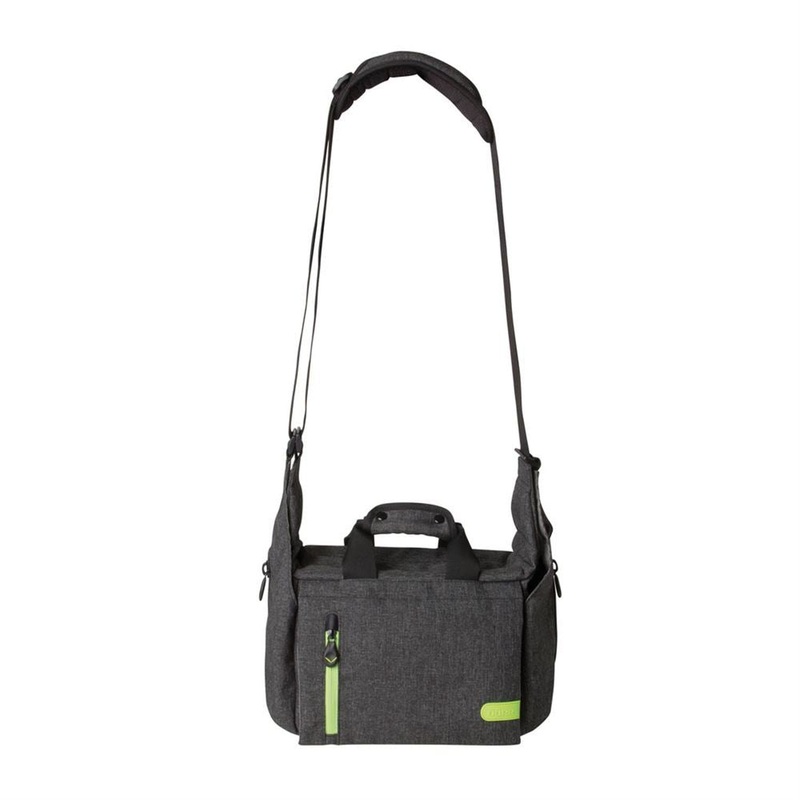 Dorr City Pro Messenger Photo Bag – Small Grey/Lime