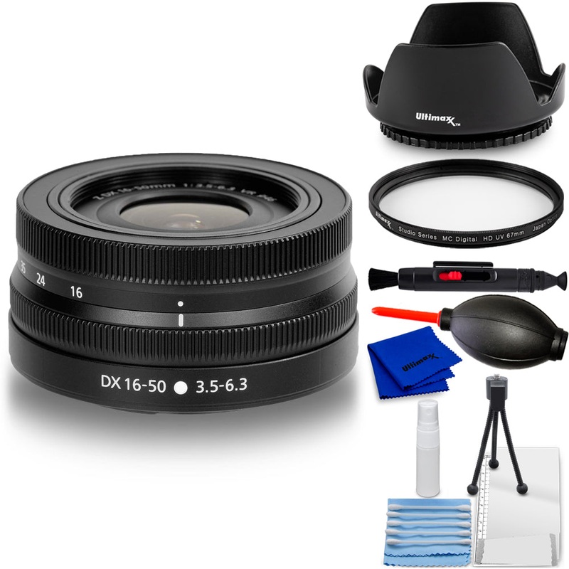 Nikon NIKKOR Z DX 16-50mm f/3.5-6.3 VR Lens (Black) 20084 – 7PC Accessory Bundle