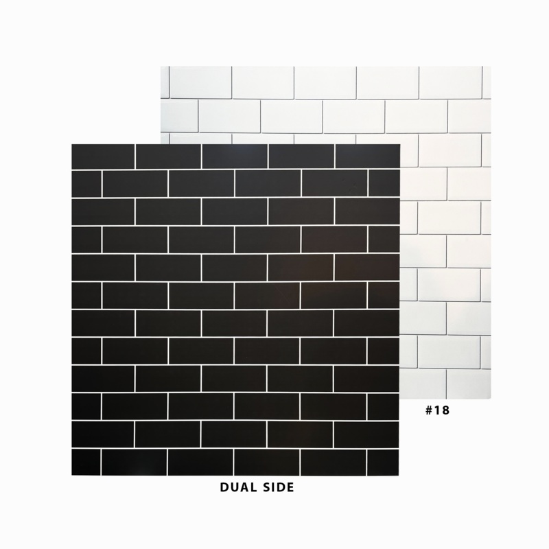 Double-Sided PVC 2 In 1 Photography Background Board, 60 x 60 cm Size #11 White/Black Brick