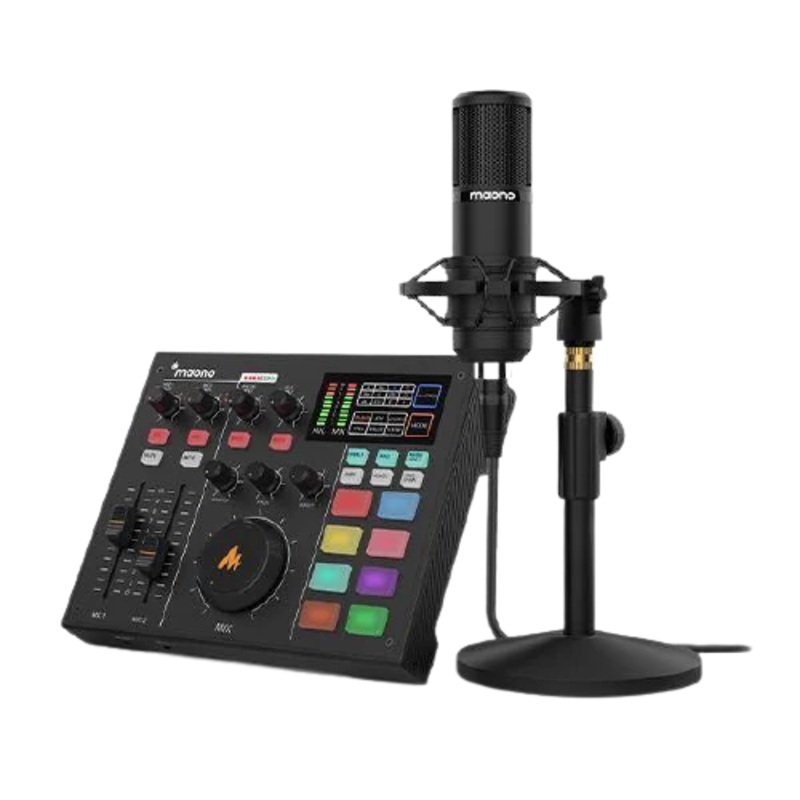 Maonocaster AU-AM100  k1 Mic Bundle Portable Podcast Console