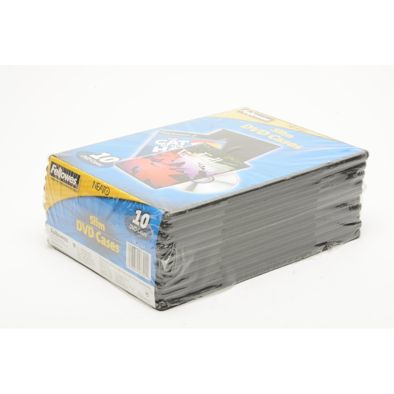 Pack of 10 Fellowes Slim DVD Cases, New