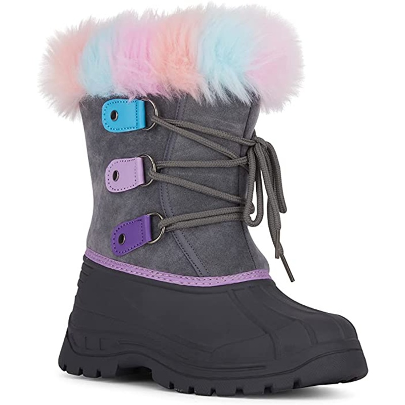 AQUAKIX Rainbow Fur Snow Boots (J6)