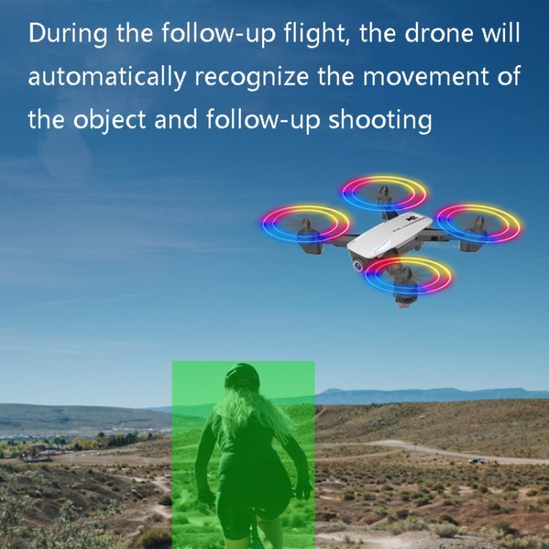 Dual-Camera Folding Four-Axis Aerial Photography 4K Drone Black (1080P) Black
