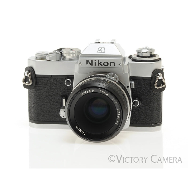 Nikon Nikkormat EL2 EL 2 Chrome Camera w/ 50mm f2 AI Lens -New Seals- [EXC+]