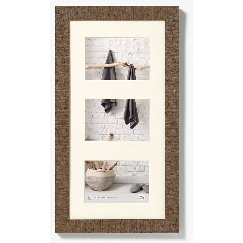 Walther Home Wooden Picture Frame – 20×10 inch – (Insert for 3x 7×5 inch) Medium Brown