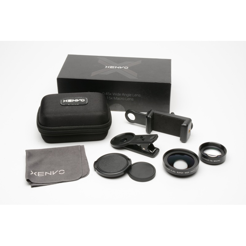 Xenvo Pro Lens Kit Truview .45x Wide Angle Clarus 15x Macro Lens, Boxed, Mint-