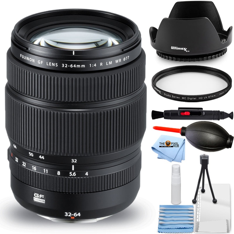 FUJIFILM GF 32-64mm f/4 R LM WR Lens 600018214 – 7PC Accessory Bundle