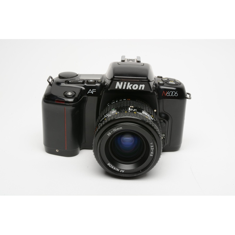Nikon N6006 35mm SLR w/AF 35-70mm f3.3-4.5 zoom lens, UV, canvas strap, nice